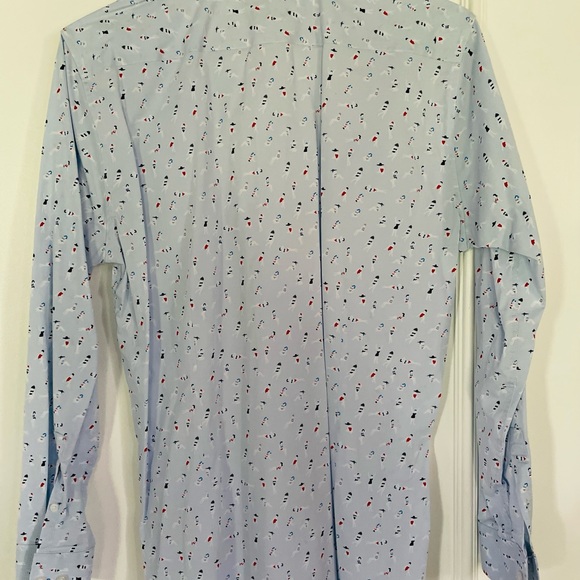 Dress shirt blue with details - Picture 3 of 4